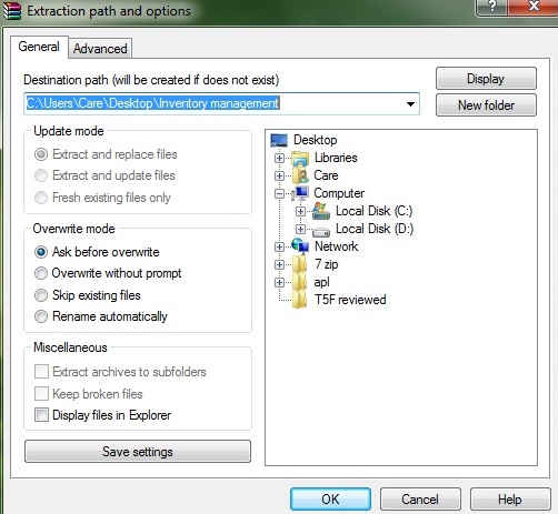 zip file extract windows